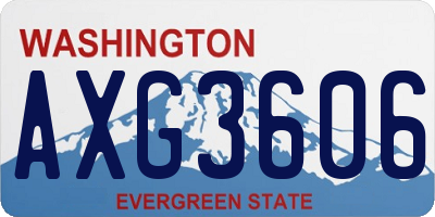 WA license plate AXG3606