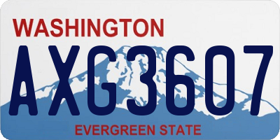 WA license plate AXG3607