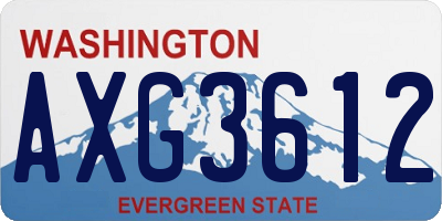 WA license plate AXG3612