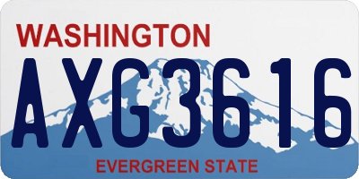WA license plate AXG3616