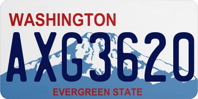 WA license plate AXG3620