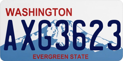 WA license plate AXG3623
