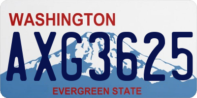 WA license plate AXG3625