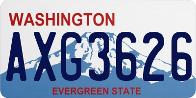 WA license plate AXG3626