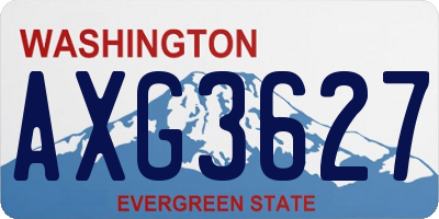WA license plate AXG3627