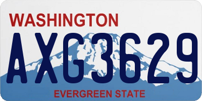 WA license plate AXG3629