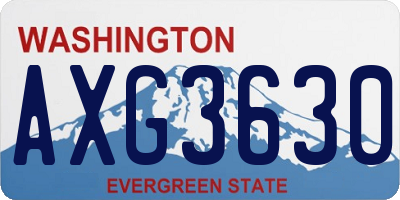 WA license plate AXG3630