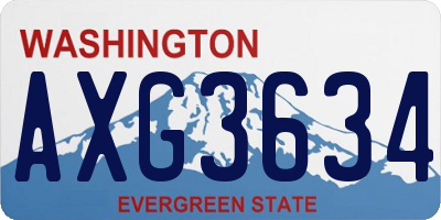 WA license plate AXG3634