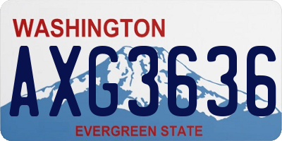 WA license plate AXG3636