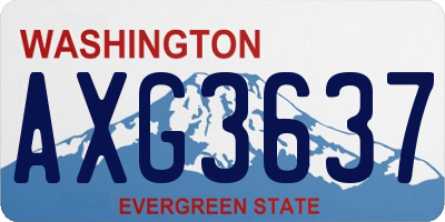 WA license plate AXG3637