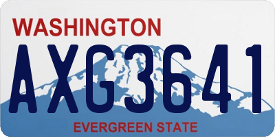 WA license plate AXG3641