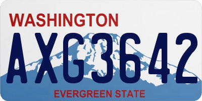 WA license plate AXG3642