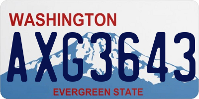 WA license plate AXG3643