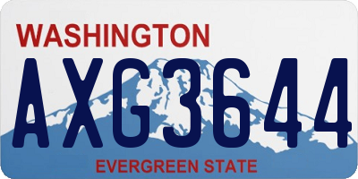 WA license plate AXG3644