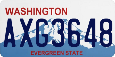 WA license plate AXG3648