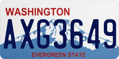 WA license plate AXG3649
