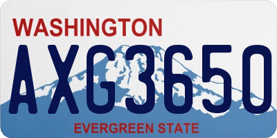 WA license plate AXG3650