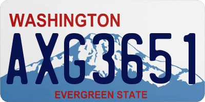WA license plate AXG3651