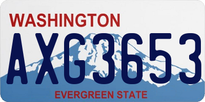 WA license plate AXG3653