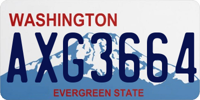 WA license plate AXG3664