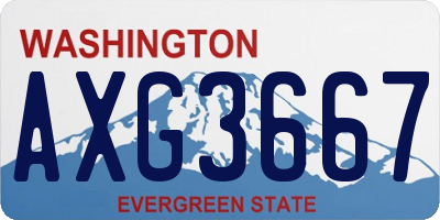 WA license plate AXG3667