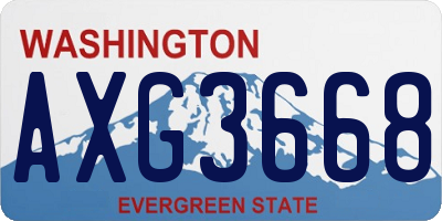WA license plate AXG3668