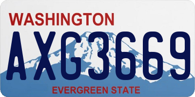 WA license plate AXG3669