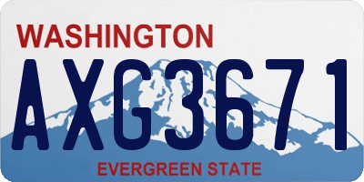 WA license plate AXG3671