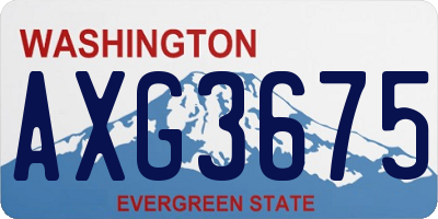 WA license plate AXG3675