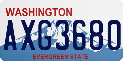 WA license plate AXG3680