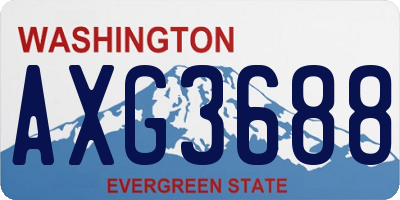 WA license plate AXG3688