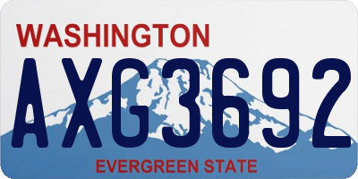 WA license plate AXG3692