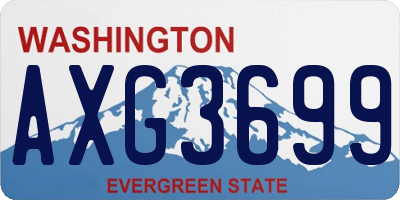 WA license plate AXG3699