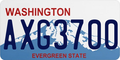 WA license plate AXG3700