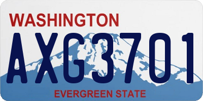 WA license plate AXG3701