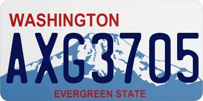 WA license plate AXG3705