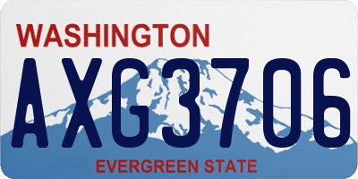 WA license plate AXG3706