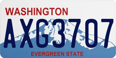 WA license plate AXG3707