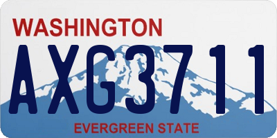 WA license plate AXG3711