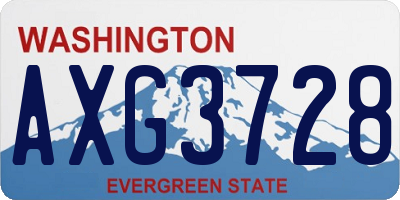 WA license plate AXG3728