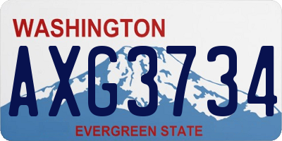 WA license plate AXG3734