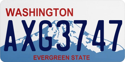 WA license plate AXG3747