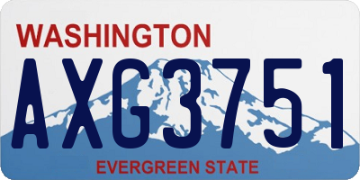 WA license plate AXG3751