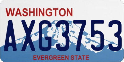 WA license plate AXG3753