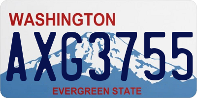 WA license plate AXG3755