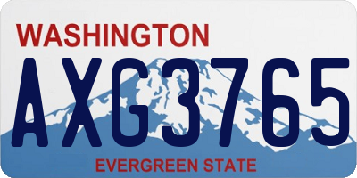 WA license plate AXG3765