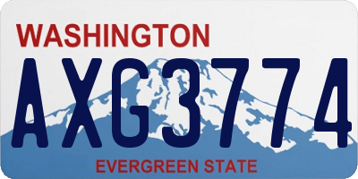WA license plate AXG3774