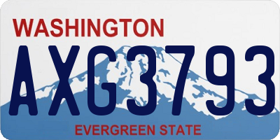 WA license plate AXG3793
