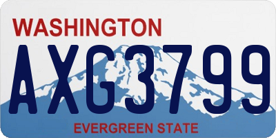 WA license plate AXG3799
