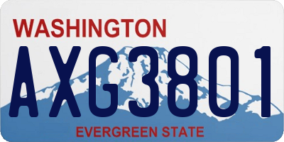 WA license plate AXG3801